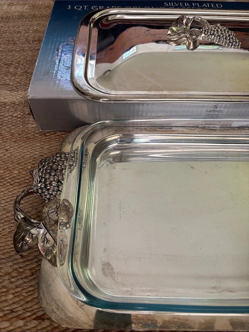 Silver-Plated Grape Oblong Casserole